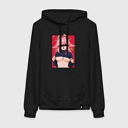 Толстовка-худи хлопковая женская Яэ Мико в стиле 80х - Геншин Импакт, цвет: черный