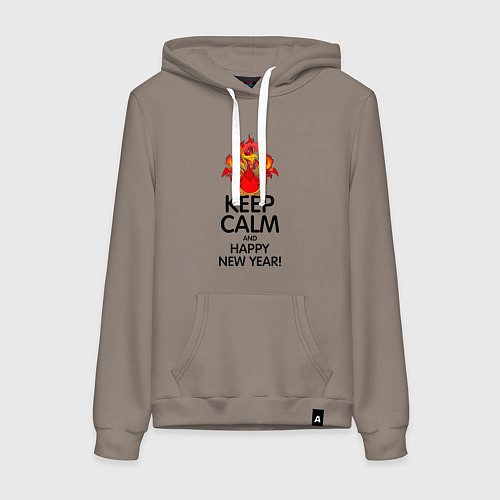 Женская толстовка-худи Сохраняй спокойствие и с новым годом / Утренний латте – фото 1