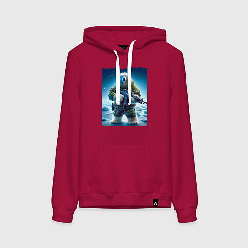 Женская толстовка-худи Polar bear - special forces / Маджента – фото 1