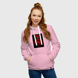 Толстовка-худи хлопковая женская Человек паук майлз моралес, цвет: светло-розовый — фото 2