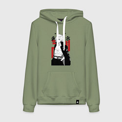 Толстовка-худи хлопковая женская Токийские мстители Мандзиро, цвет: авокадо