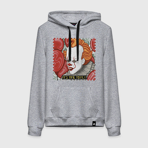 Женская толстовка-худи Пиксельный Пеннивайз / Меланж – фото 1