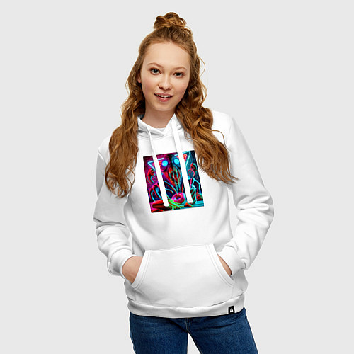 Женская толстовка-худи Последствие употребления фастфуда / Белый – фото 3