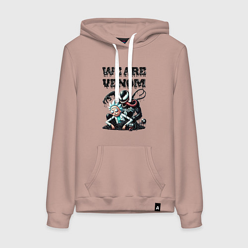 Женская толстовка-худи Rick and slime - we are Venom / Пыльно-розовый – фото 1