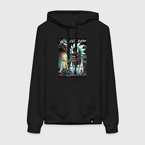 Женская толстовка-худи Morty and Rick - meme we are Venom / Черный – фото 1