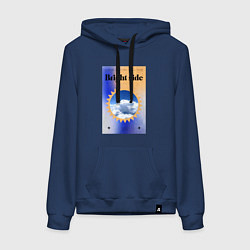 Толстовка-худи хлопковая женская Светлая сторона, цвет: тёмно-синий