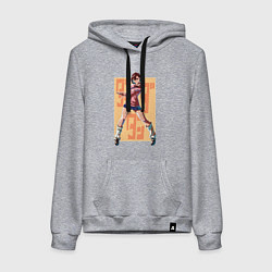 Толстовка-худи хлопковая женская Momo Ayase, цвет: меланж