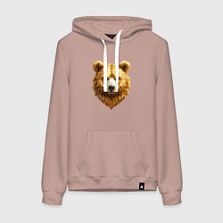 Толстовка-худи хлопковая женская Золотой медведь, цвет: пыльно-розовый