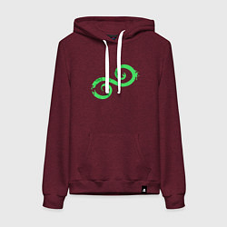 Толстовка-худи хлопковая женская Вархаммер - Кериллиан, цвет: меланж-бордовый