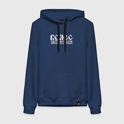 Толстовка-худи хлопковая женская Велес - слава богам и предкам, цвет: тёмно-синий