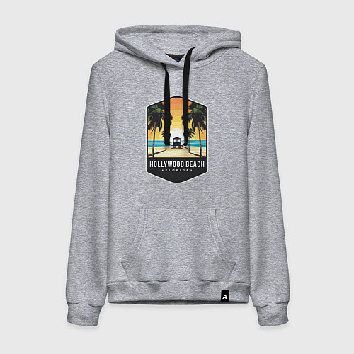 Женская толстовка-худи Пляж Голливуда / Меланж – фото 1