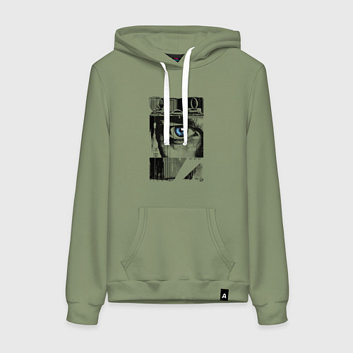 Женская толстовка-худи Тревожный взгляд / Авокадо – фото 1