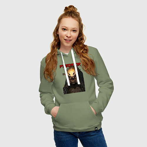 Женская толстовка-худи Predator scream / Авокадо – фото 3
