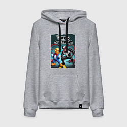 Толстовка-худи хлопковая женская Веном против Дональда Трампа - нейроарт, цвет: меланж