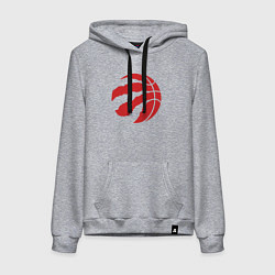 Толстовка-худи хлопковая женская Raptors ball, цвет: меланж