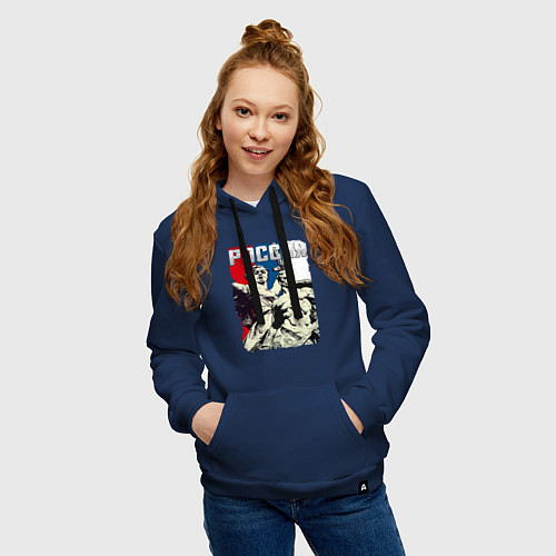 Женская толстовка-худи Родина / Тёмно-синий – фото 3