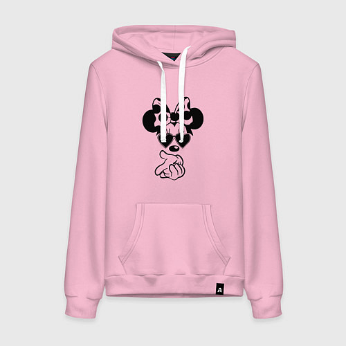 Женская толстовка-худи Минни в очках - для пары / Светло-розовый – фото 1