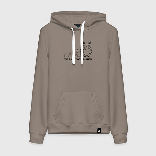 Женская толстовка-худи Теория эволюции Тоторо / Утренний латте – фото 1