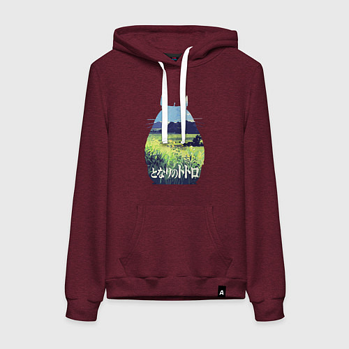 Женская толстовка-худи Nature Totoro / Меланж-бордовый – фото 1