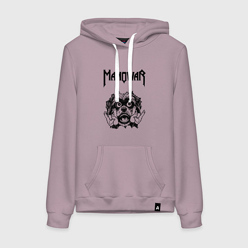 Женская толстовка-худи Manowar - rock dog / Сиреневый – фото 1