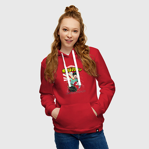 Женская толстовка-худи Моя геройская академия Деку / Красный – фото 3
