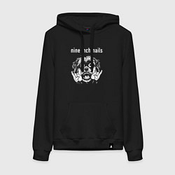 Толстовка-худи хлопковая женская Nine Inch Nails rock dog, цвет: черный
