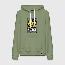 Толстовка-худи хлопковая женская Neo geo - anniversary, цвет: авокадо