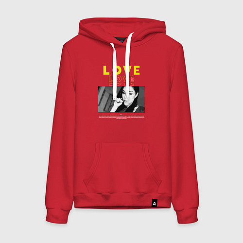 Женская толстовка-худи Любовь от Саши Грей / Красный – фото 1
