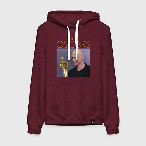 Женская толстовка-худи Оскар Юры - мем / Меланж-бордовый – фото 1