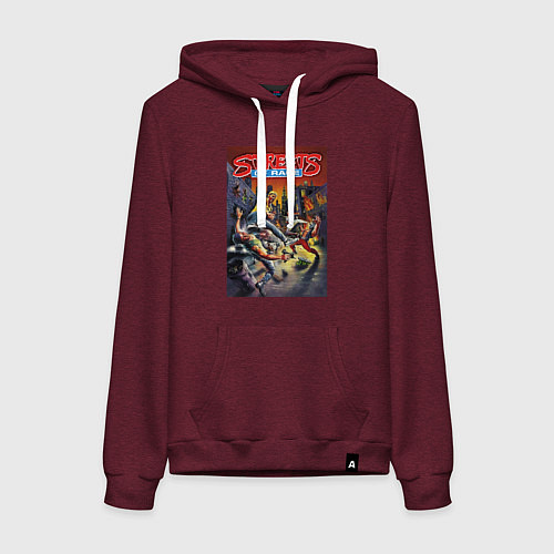 Женская толстовка-худи Обнаженный кулак - улицы ярости / Меланж-бордовый – фото 1