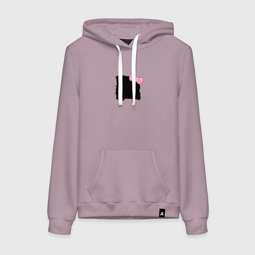 Женская толстовка-худи Минималистка женщина - черный квадрат для пары / Сиреневый – фото 1