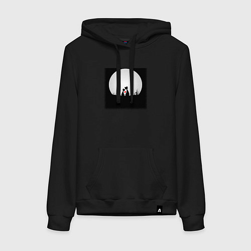 Женская толстовка-худи Любовь и луна / Черный – фото 1