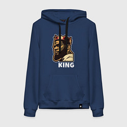 Толстовка-худи хлопковая женская Король Леброн Джеймс, цвет: тёмно-синий
