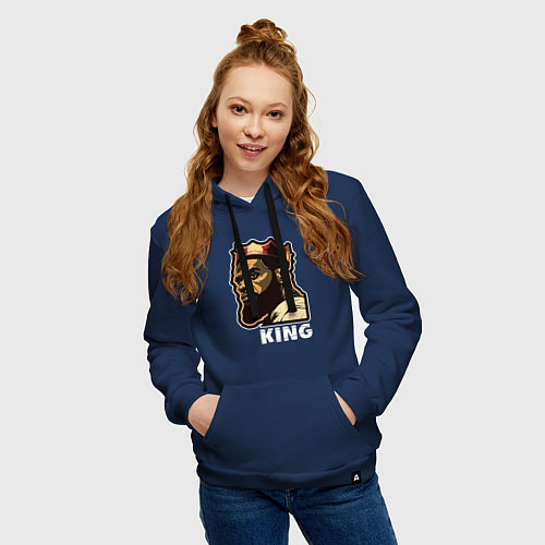 Женская толстовка-худи Король Леброн Джеймс / Тёмно-синий – фото 3