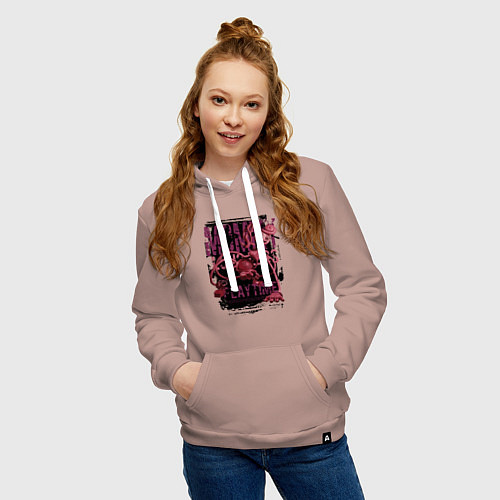 Женская толстовка-худи Мамочка длинные ноги из Poppy Playtime / Пыльно-розовый – фото 3