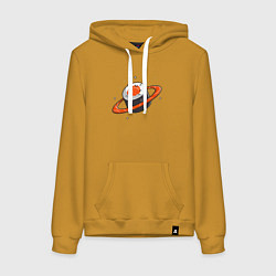 Толстовка-худи хлопковая женская Ролл сатурн, цвет: горчичный