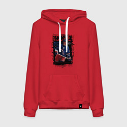 Толстовка-худи хлопковая женская Лучший хоккеист Уэйн Гретски, цвет: красный