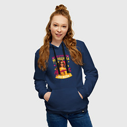 Толстовка-худи хлопковая женская Женщина идеальна во всём, цвет: тёмно-синий — фото 2