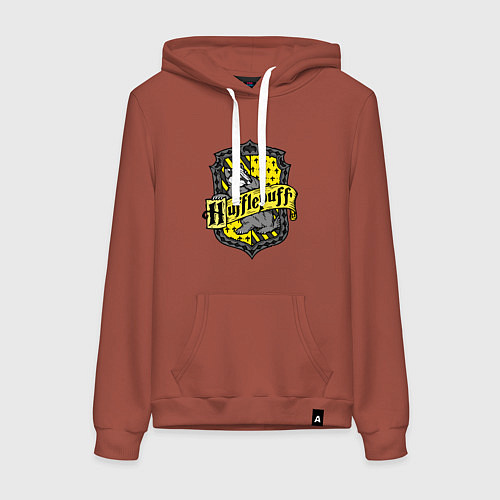 Женская толстовка-худи Hufflepuff emblem / Кирпичный – фото 1