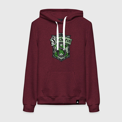 Женская толстовка-худи Slytherin emblem / Меланж-бордовый – фото 1