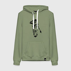 Толстовка-худи хлопковая женская Allen Iverson NBA, цвет: авокадо