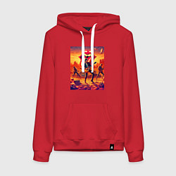 Толстовка-худи хлопковая женская Rolling Stones - outdoor performance, цвет: красный