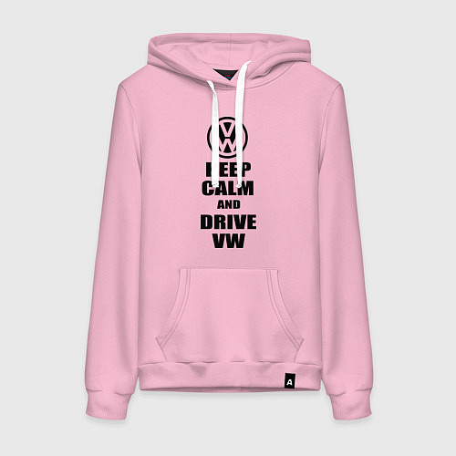 Женская толстовка-худи Keep Calm & Drive VW / Светло-розовый – фото 1