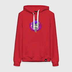 Толстовка-худи хлопковая женская Purple monkey, цвет: красный