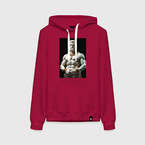 Женская толстовка-худи Античный герой с цепочкой / Маджента – фото 1