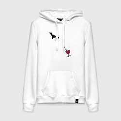 Толстовка-худи хлопковая женская Отпуская сердце, цвет: белый