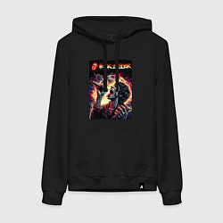 Толстовка-худи хлопковая женская Rolling Stones singer Mick Jagger, цвет: черный