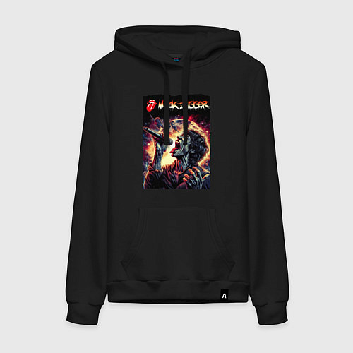 Женская толстовка-худи Rolling Stones singer Mick Jagger / Черный – фото 1