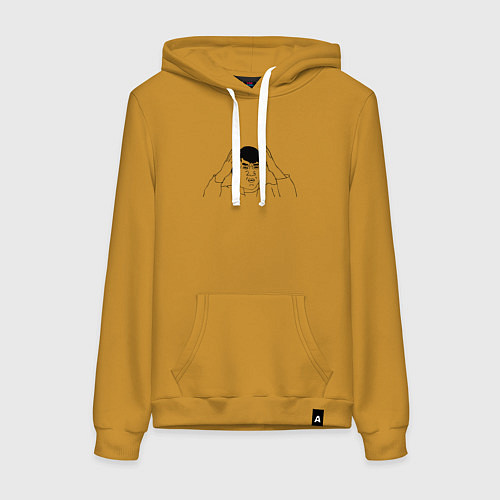 Женская толстовка-худи Джеки Чан мем / Горчичный – фото 1