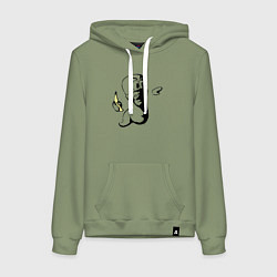 Женская толстовка-худи Червяк с бананом